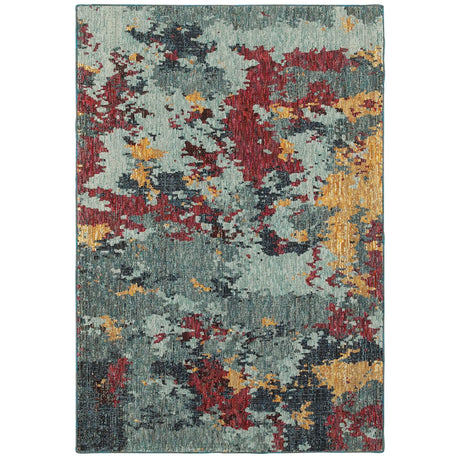 Oriental Weavers Sphinx Evolution 8036C Blue/Red Rugs - main flat