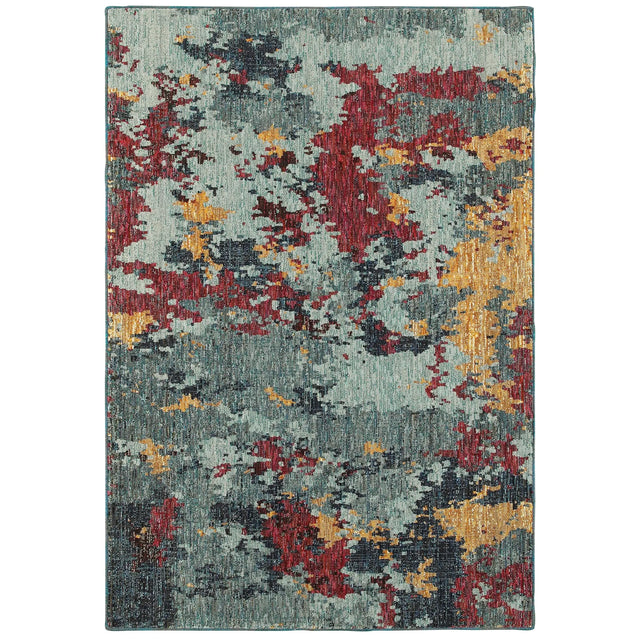 Oriental Weavers Sphinx Evolution 8036C Blue/Red Rugs - main flat