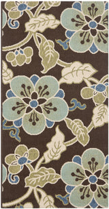 Safavieh Veranda 2'-7" x 5'-0" Rug in Chocolate / Aqua