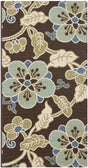 Safavieh Veranda 2'-7" x 5'-0" Rug in Chocolate / Aqua