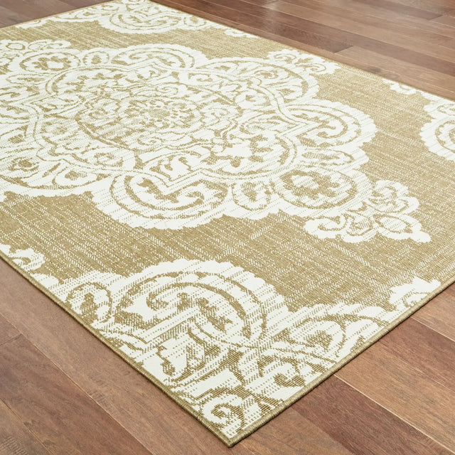 Oriental Weavers Sphinx Marina 5929J Tan / Ivory Rugs - angle detail