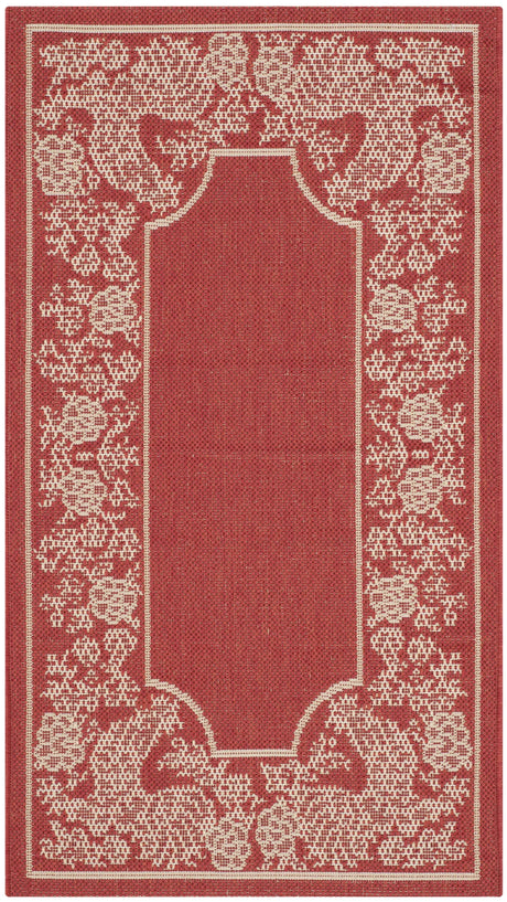 Safavieh Courtyard 2'-0" x 3'-7" Rug in Red / Natural