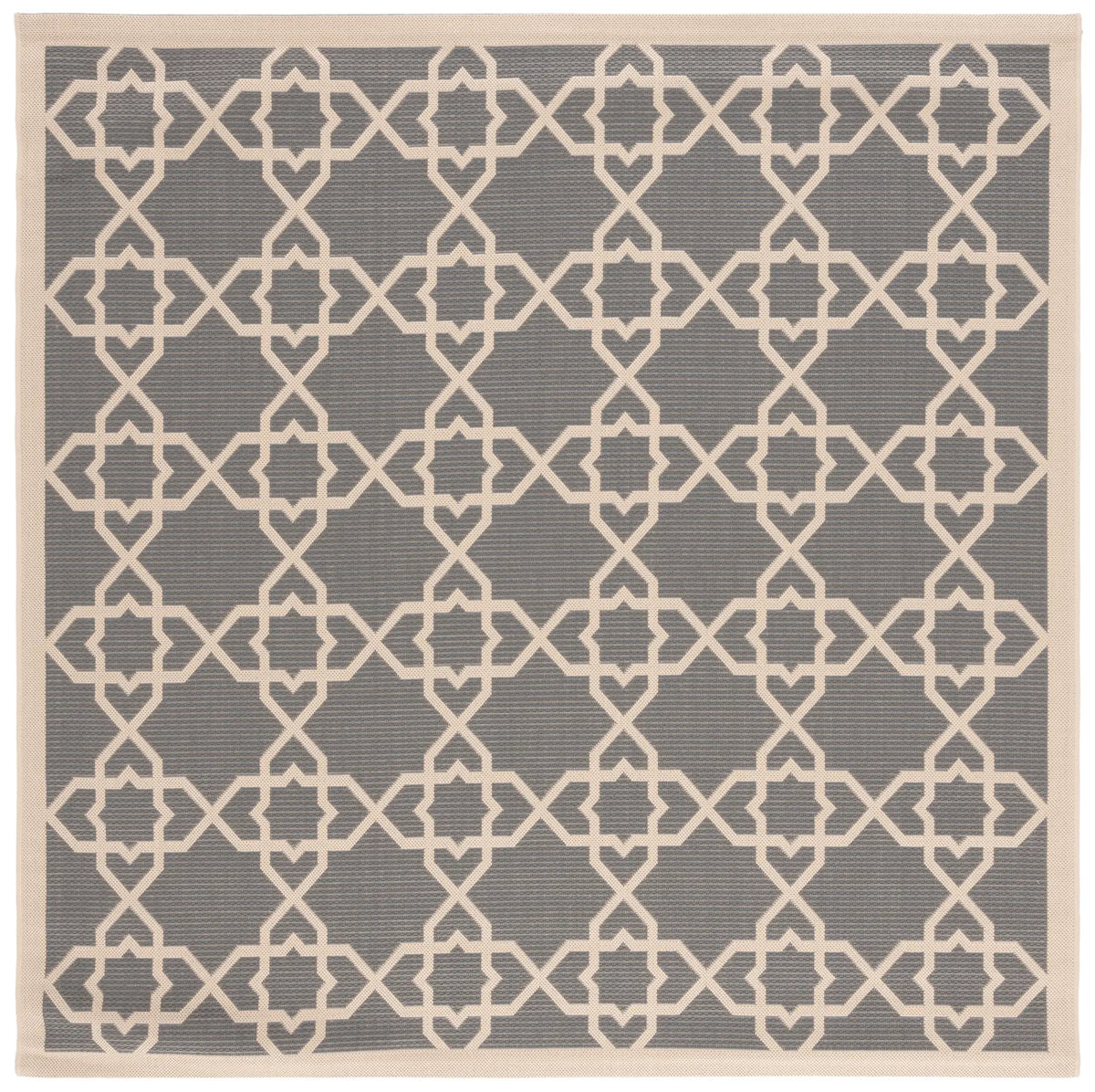 Safavieh Courtyard 6'-7" x 6'-7" Rug in Grey / Beige