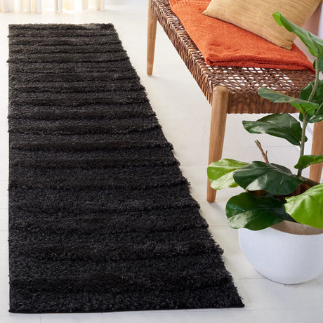 Safavieh Hi-Lo Shag 2'-2" x 8'-0" Rug in Charcoal