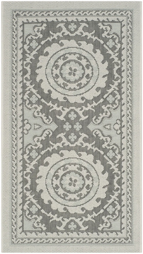 Safavieh Courtyard 2'-0" x 3'-7" Rug in Light Grey / Anthracite