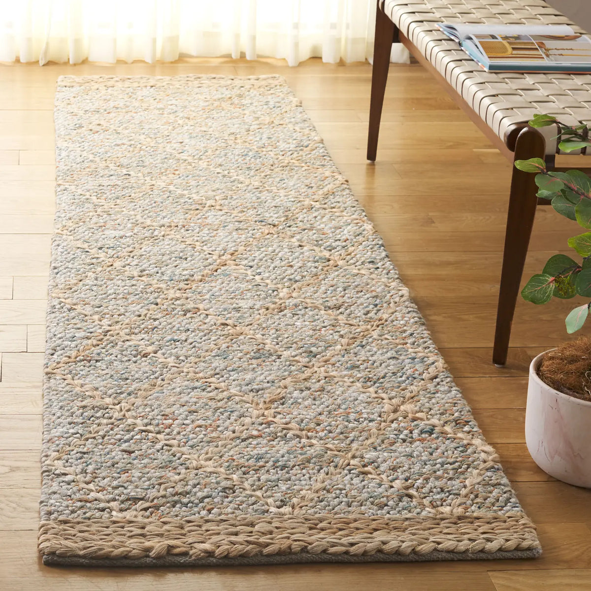 Safavieh Natural Fiber 2'-3" x 9'-0" Rug in Rust / Natural