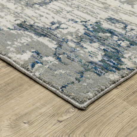 Oriental Weavers Sphinx Evolution 0984D Grey/ Blue Rugs - corner detail