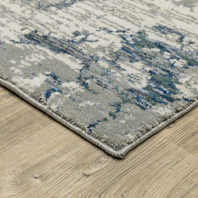 Oriental Weavers Sphinx Evolution 0984D Grey/ Blue Rugs - corner detail