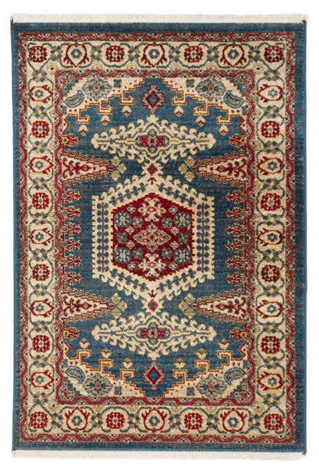 Safavieh Kashan 3'-3" x 4'-10" Rug in Navy Blue / Ivory