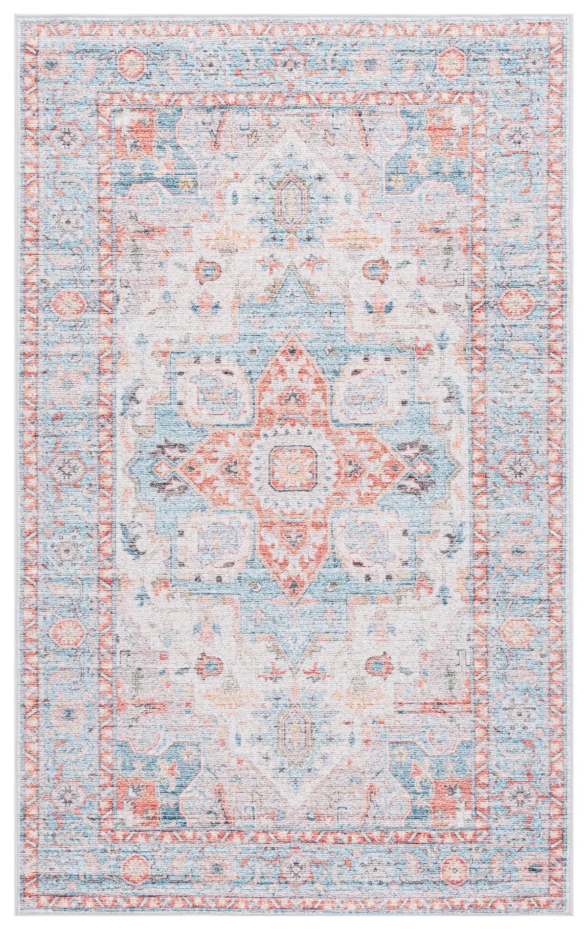 Safavieh Tucson 3'-0" x 5'-0" Rug in Turquoise / Rust
