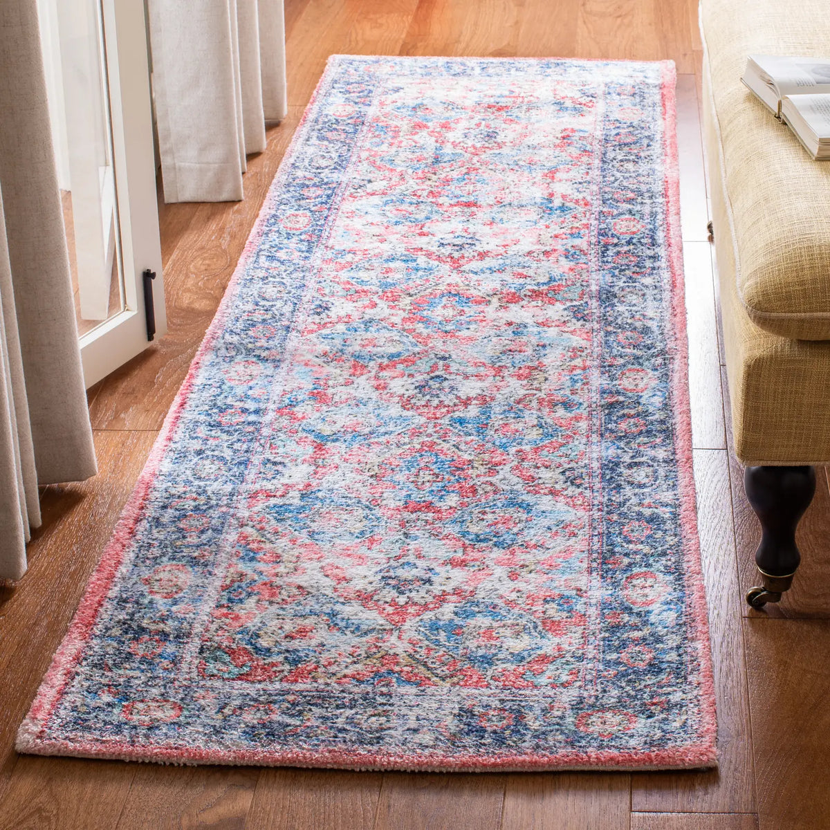 Safavieh Saffron 2'-3" x 8'-0" Rug in Rust / Blue