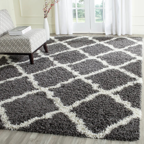 Safavieh Sgd-Dallas Shag 10'-0" x 14'-0" Rug in Dark Grey / Ivory