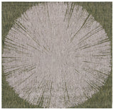 Safavieh Courtyard 6'-7" x 6'-7" Rug in Beige / Dark Green