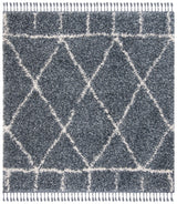 Safavieh Pro Lux Shag 400 6'-7" x 6'-7" Rug in Blue / Creme