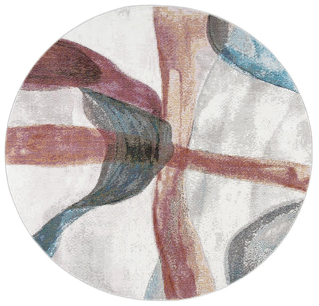 Safavieh Aria 6'-5" x 6'-5" Rug in Ivory / Plum