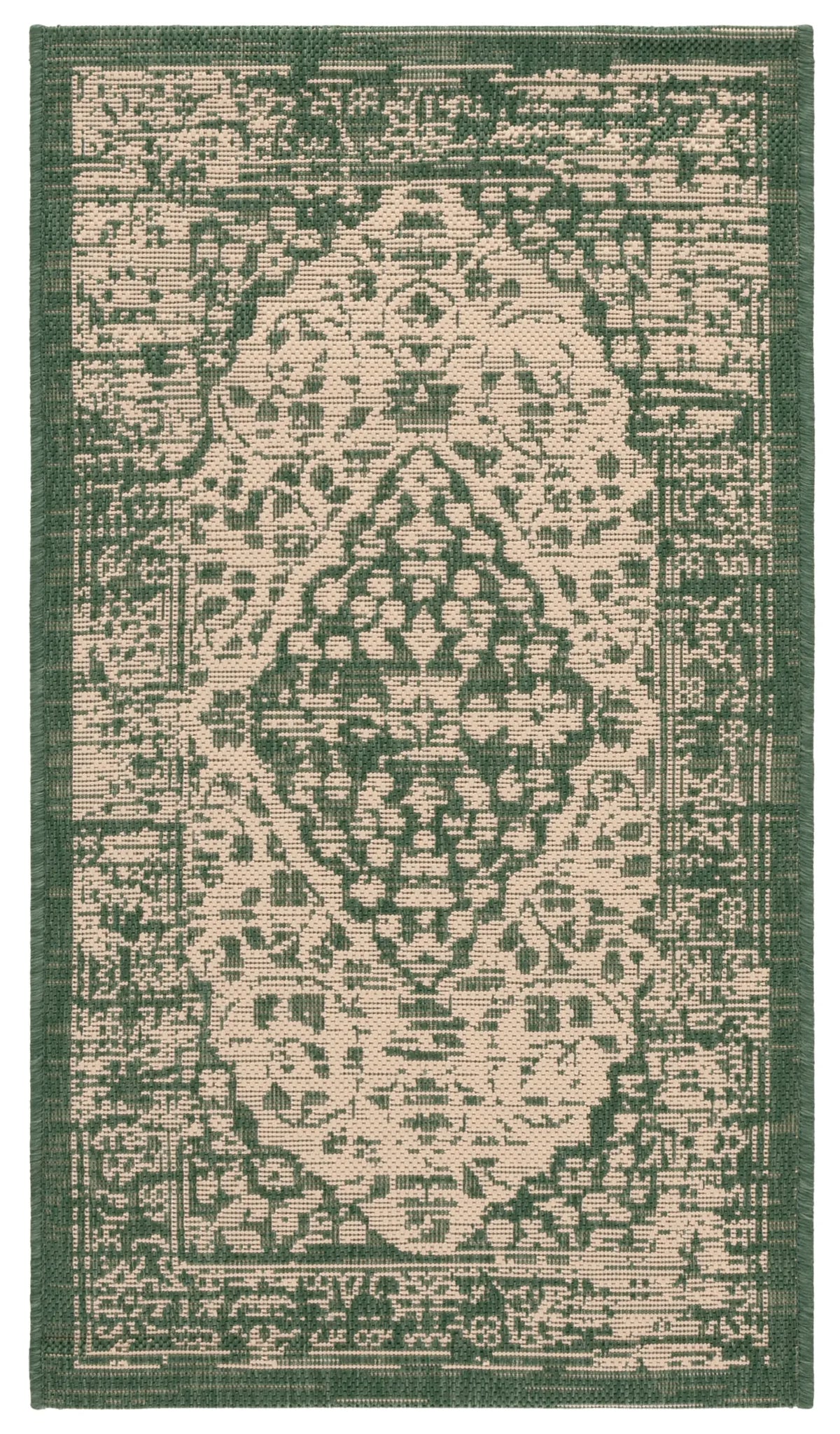 Safavieh Courtyard 2'-0" x 3'-7" Rug in Beige / Dark Green