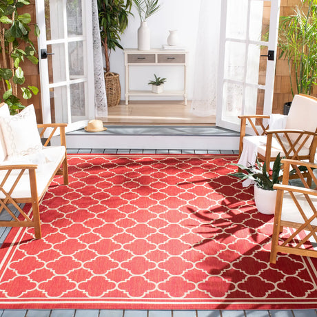 Safavieh Courtyard 10'-0" x 14'-0" Rug in Red / Bone