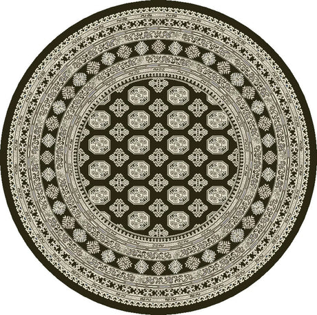 Dynamic Rugs Ancient Garden 57102 Charcoal / Silver Rugs - Round