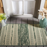 Safavieh Courtyard 2'-0" x 3'-7" Rug in Dark Green / Beige