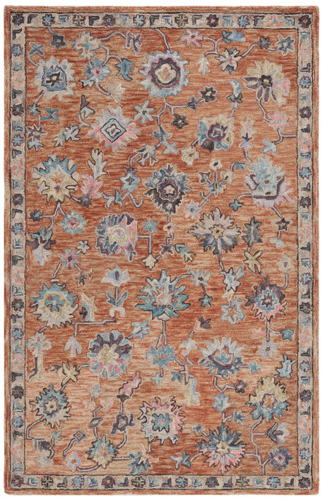 Safavieh Blossom 4'-0" x 6'-0" Rug in Rust / Blue