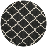 Safavieh Hudson Shag 7'-0" x 7'-0" Rug in Dark Grey / Ivory