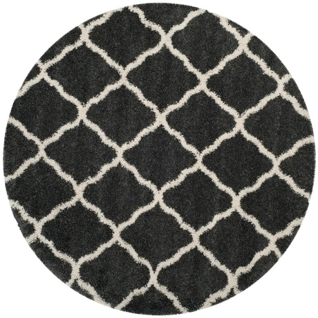 Safavieh Hudson Shag 7'-0" x 7'-0" Rug in Dark Grey / Ivory