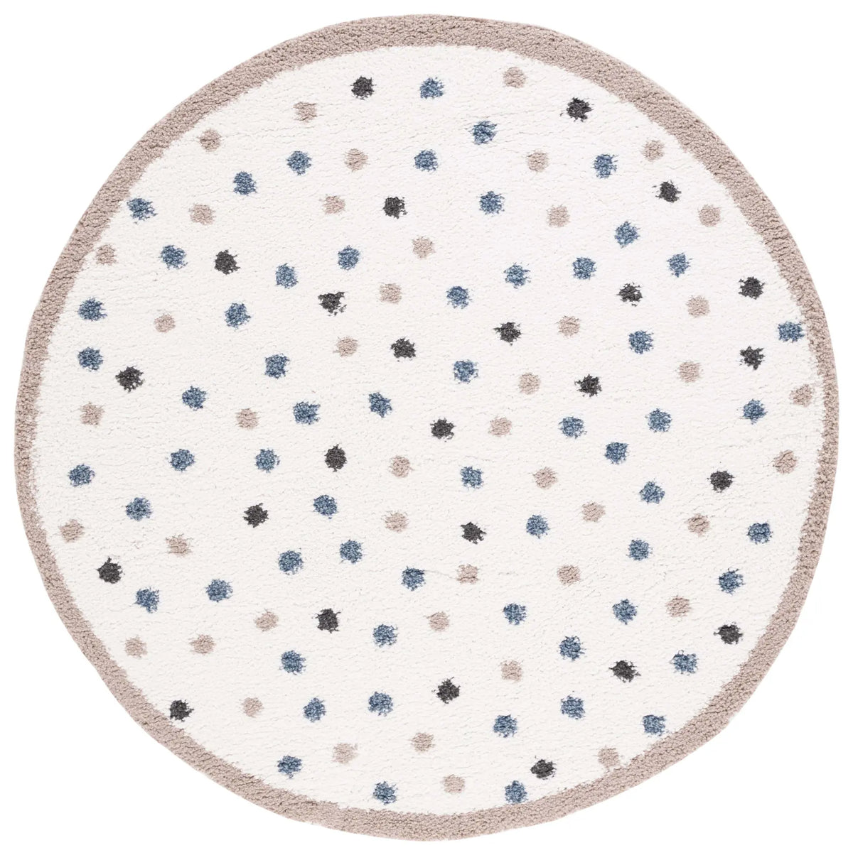 Safavieh Calico Shag 5'-3" x 5'-3" Rug in Ivory / Taupe