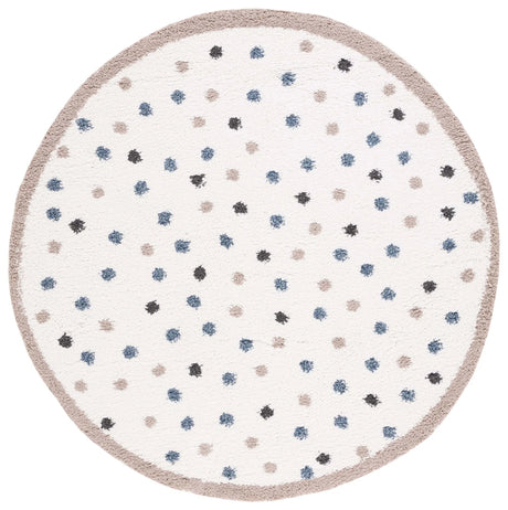 Safavieh Calico Shag 5'-3" x 5'-3" Rug in Ivory / Taupe
