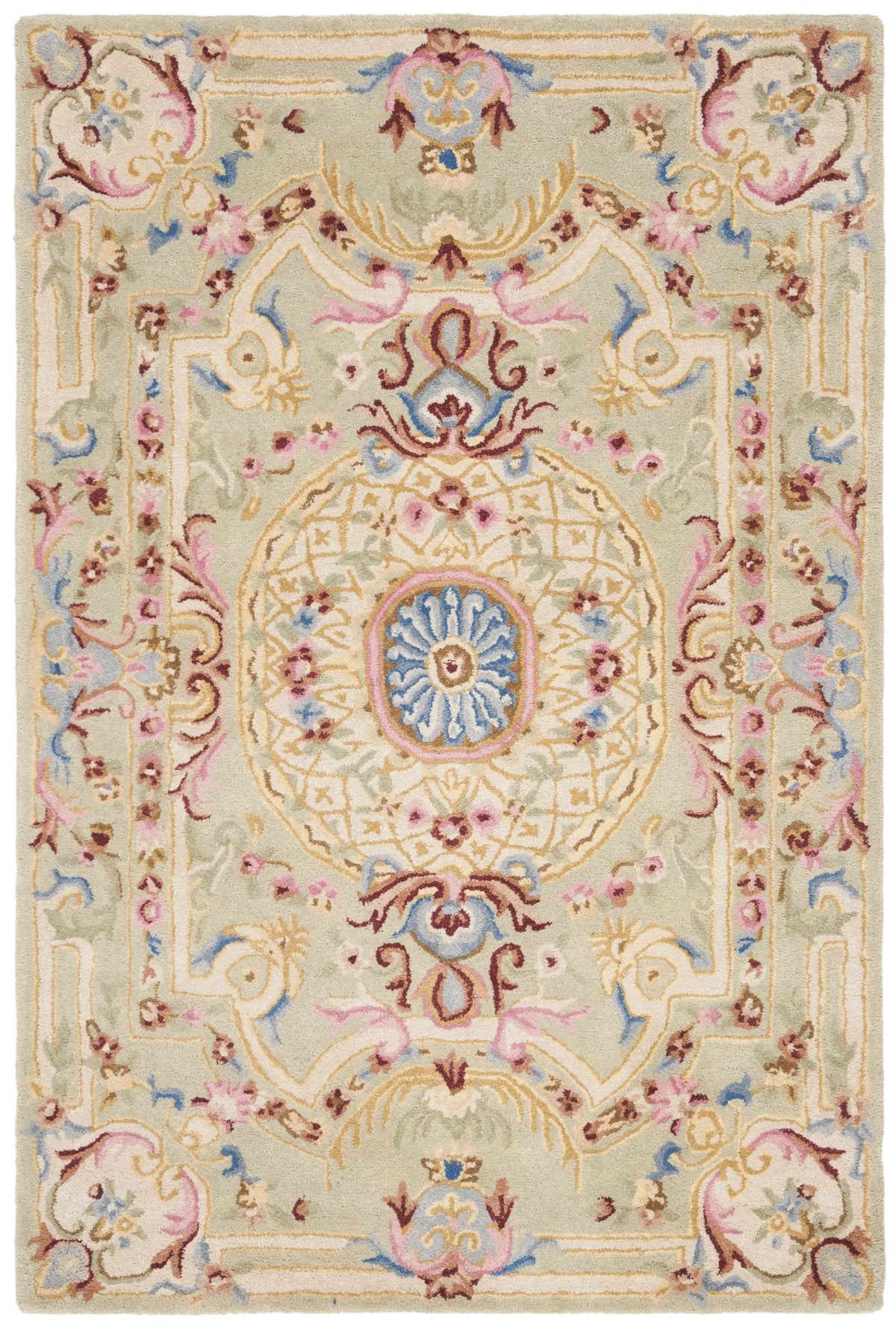 Safavieh Savonnerie 4'-0" x 6'-0" Rug in Sage / Blue
