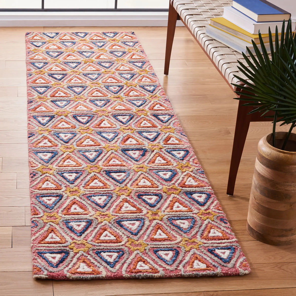 Safavieh Trace 2'-3" x 8'-0" Rug in Red / Navy