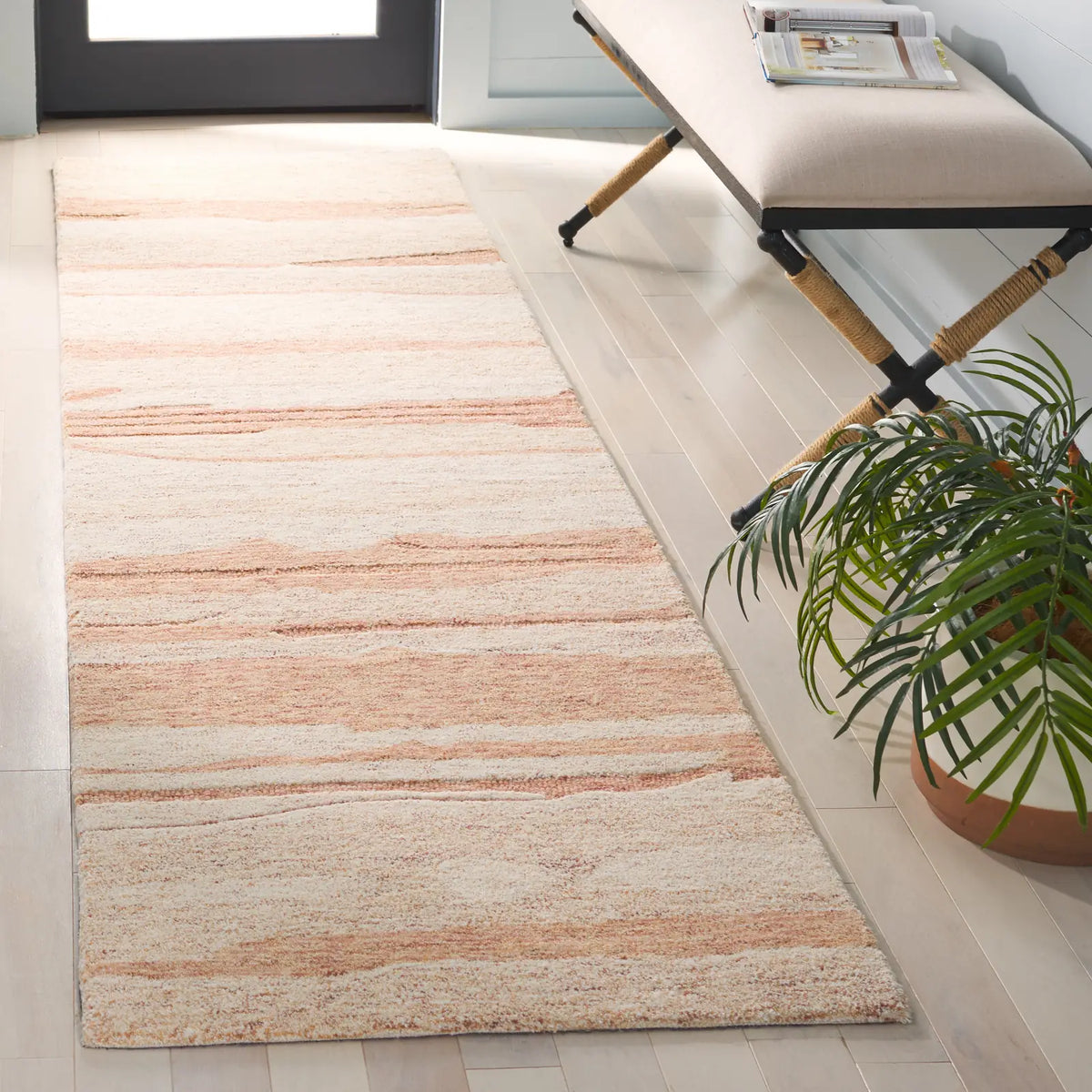 Safavieh Ebony 2'-3" x 9'-0" Rug in Rust / Ivory