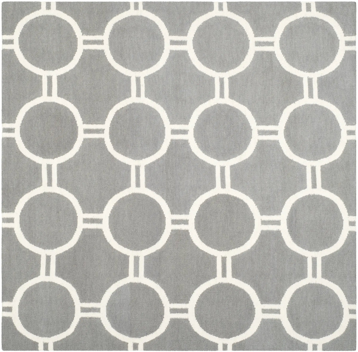 Safavieh Dhurries 6'-0" x 6'-0" Rug in Grey / Ivory