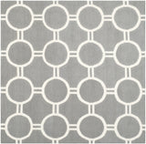 Safavieh Dhurries 6'-0" x 6'-0" Rug in Grey / Ivory