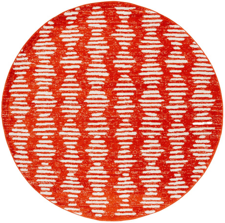 Safavieh Tulum 6'-7" x 6'-7" Rug in Rust / Ivory