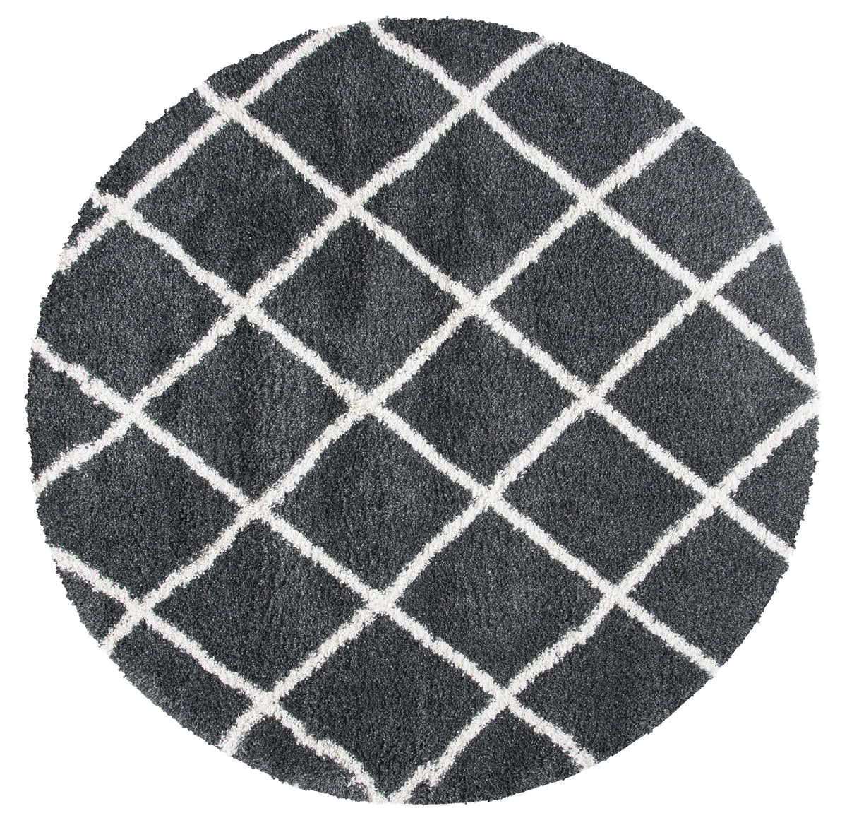 Safavieh Hudson Shag 7'-0" x 7'-0" Rug in Dark Grey / Ivory