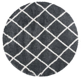 Safavieh Hudson Shag 7'-0" x 7'-0" Rug in Dark Grey / Ivory