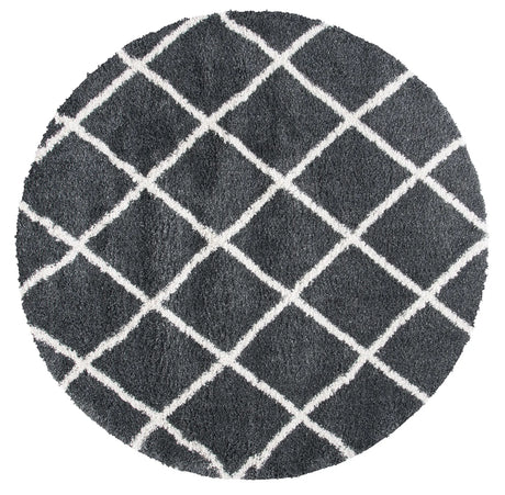 Safavieh Hudson Shag 7'-0" x 7'-0" Rug in Dark Grey / Ivory