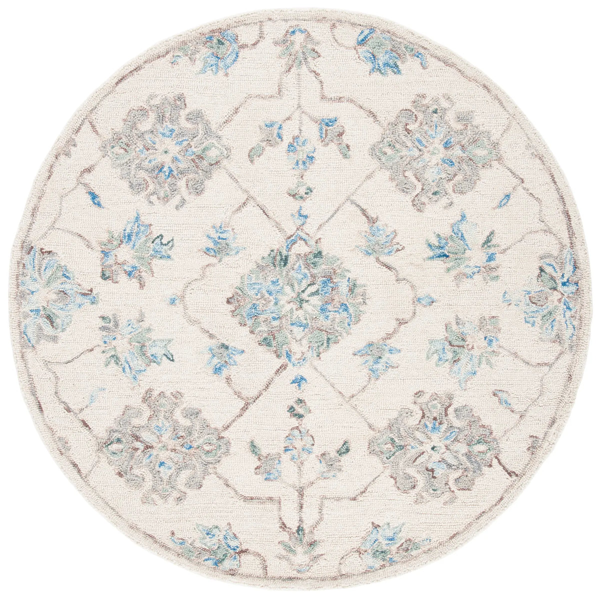 Safavieh Micro-Loop 5'-0" x 5'-0" Rug in Ivory / Grey