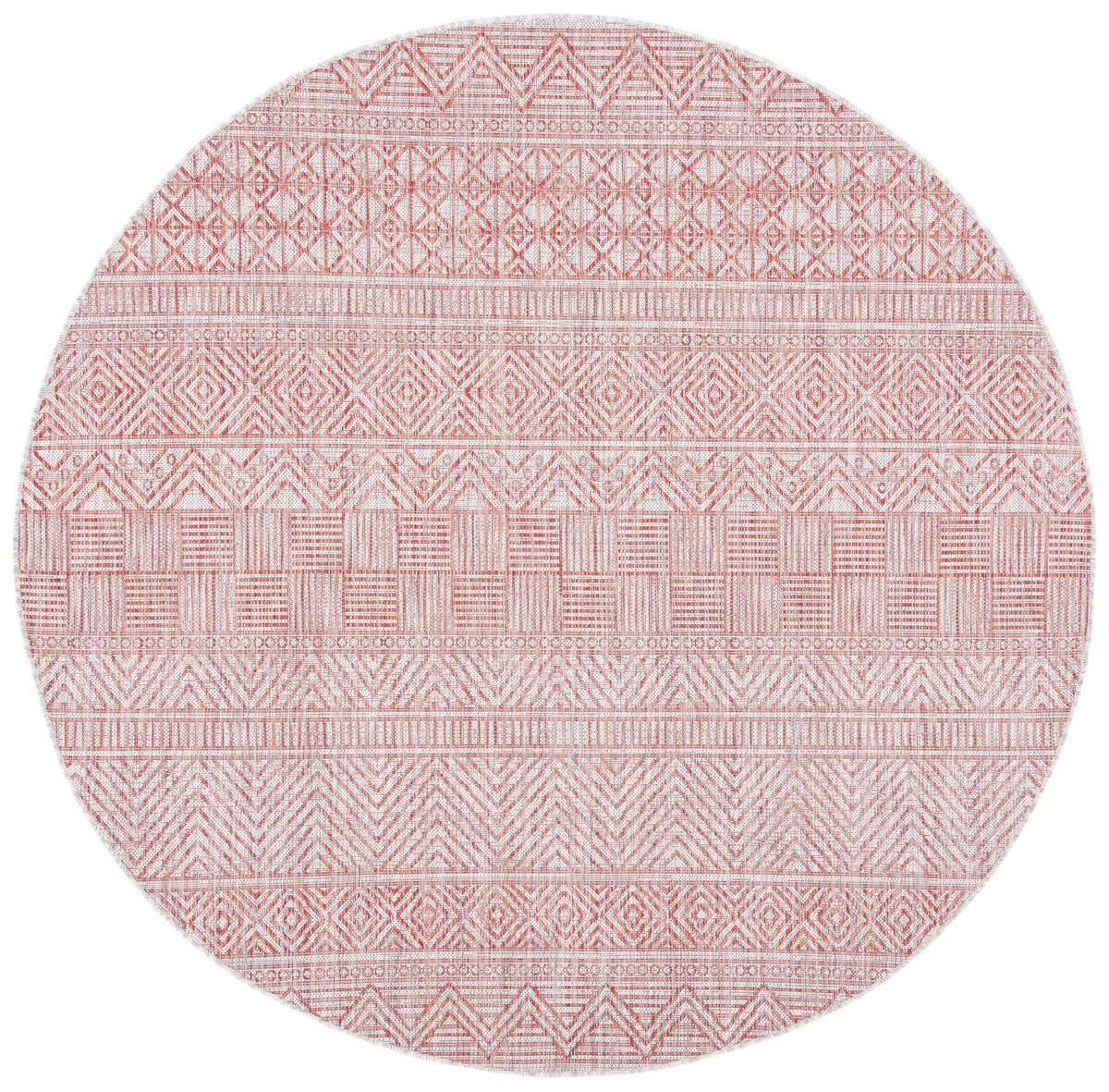 Safavieh Courtyard 6'-7" x 6'-7" Rug in Beige / Rust