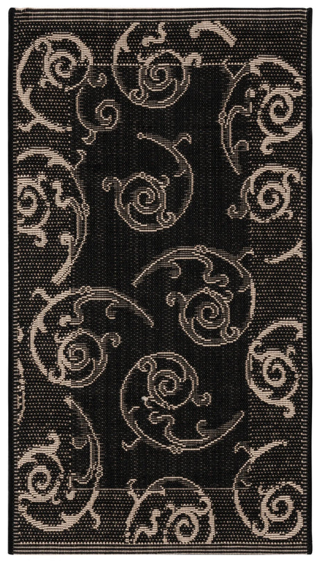 Safavieh Courtyard 2'-0" x 3'-7" Rug in Black / Sand
