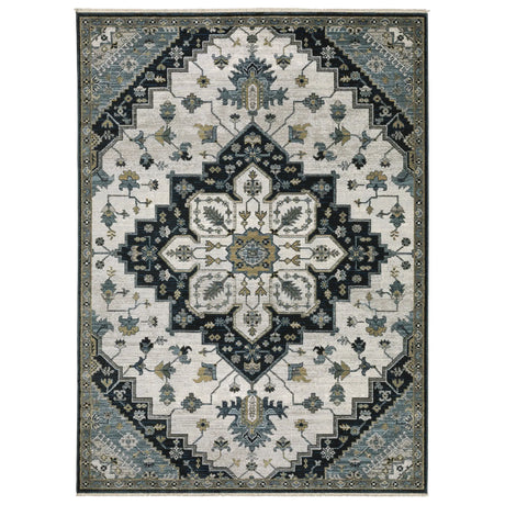Oriental Weavers Sphinx KEIRA KEI04 Blue Medallion Rugs - main flat