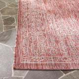 Safavieh Courtyard 4'-0" x 5'-7" Rug in Rust / Ivory