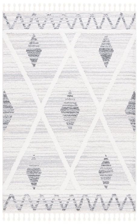 Safavieh Moroccan Tassel Shag 4'-0" x 6'-0" Rug in Beige / Grey