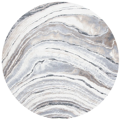 Safavieh Cyrus Shag 6'-7" x 6'-7" Rug in Ivory / Grey