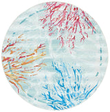 Safavieh Barbados 500 5'-3" x 5'-3" Rug in Teal / White