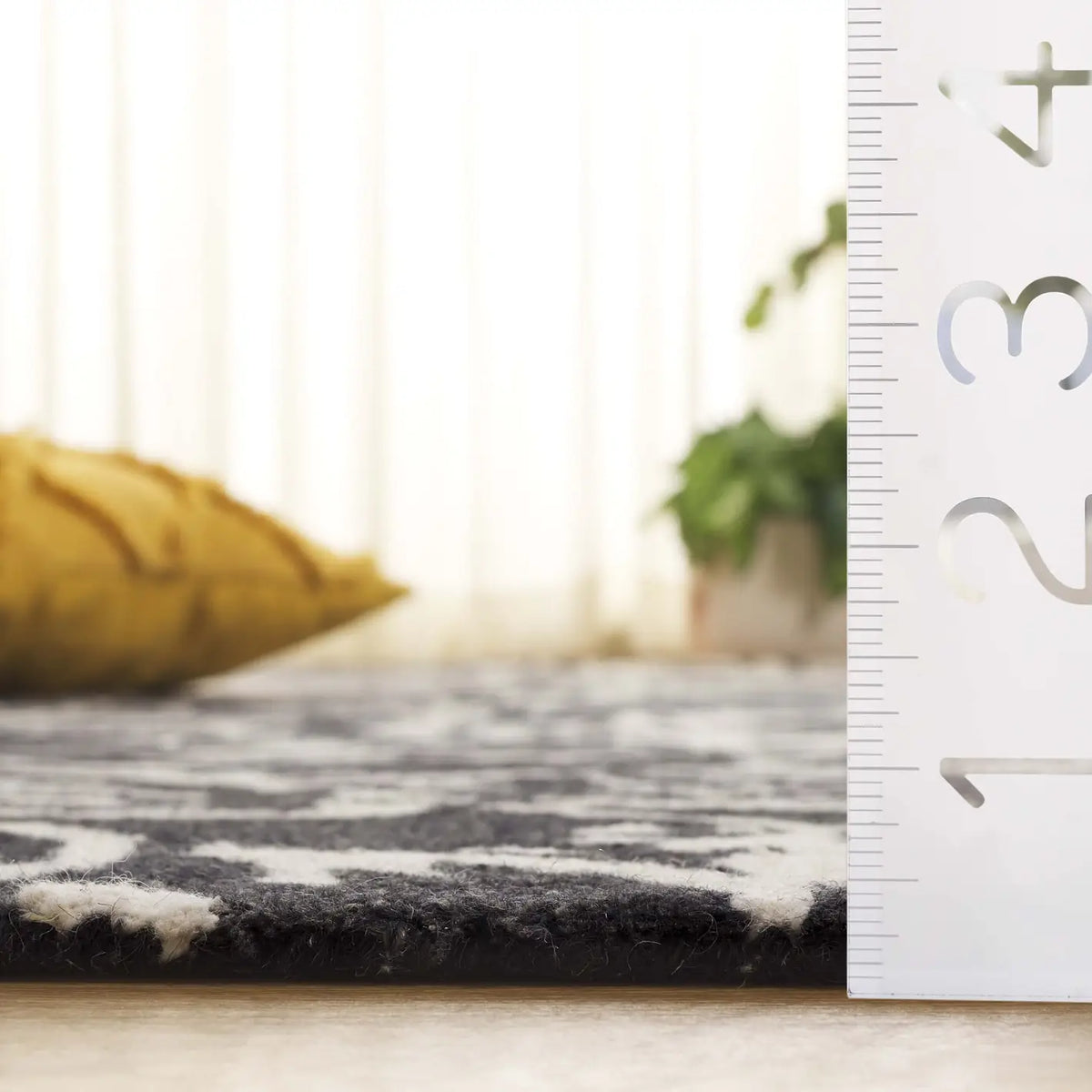 Safavieh Jardin 4'-0" x 6'-0" Rug in Black / Ivory
