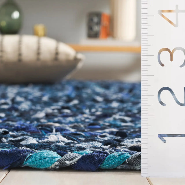 Safavieh Braided 4'-0" x 6'-0" Rug in Navy / Blue