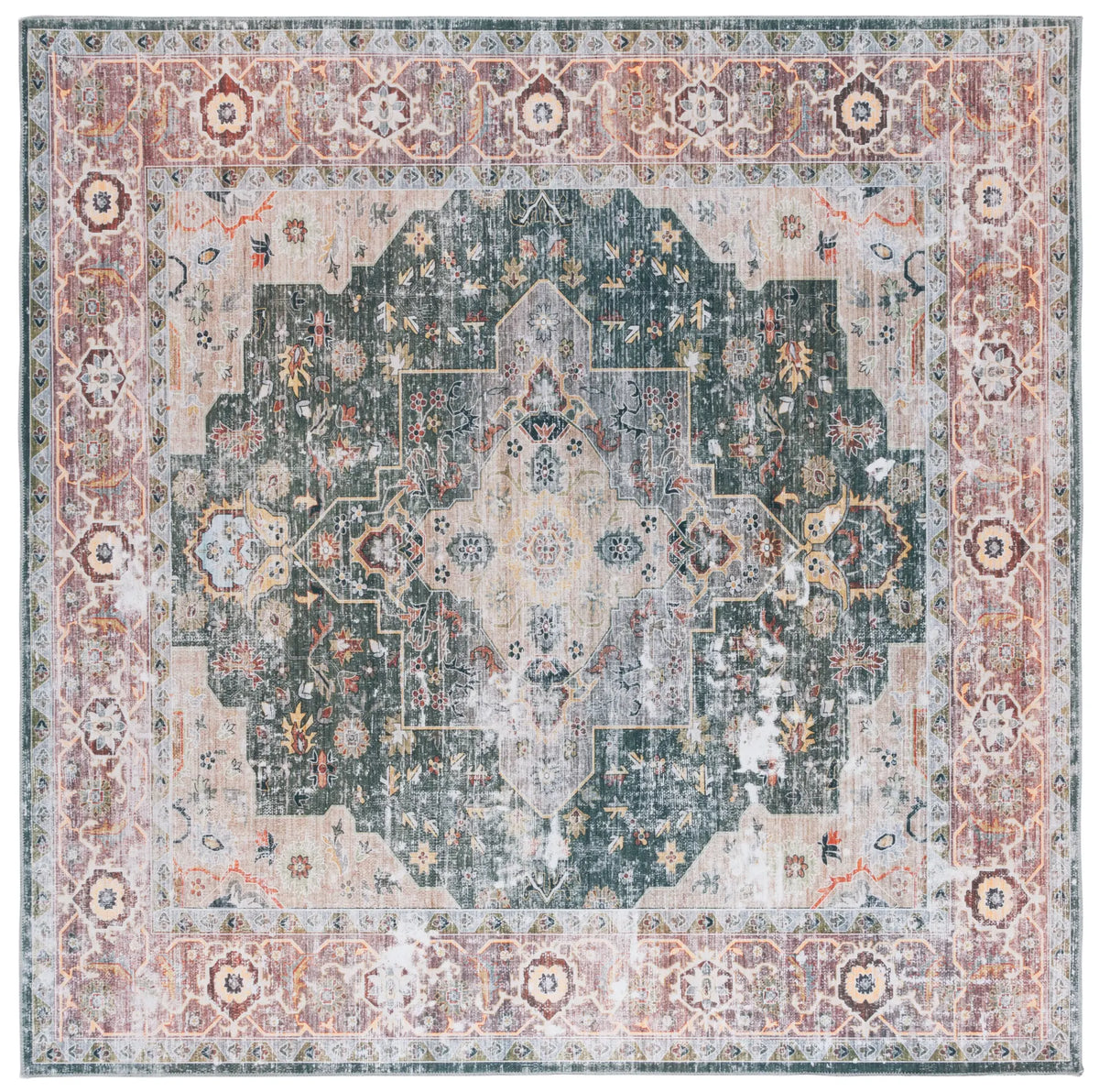 Safavieh Arizona 6'-0" x 6'-0" Rug in Green / Light Brown