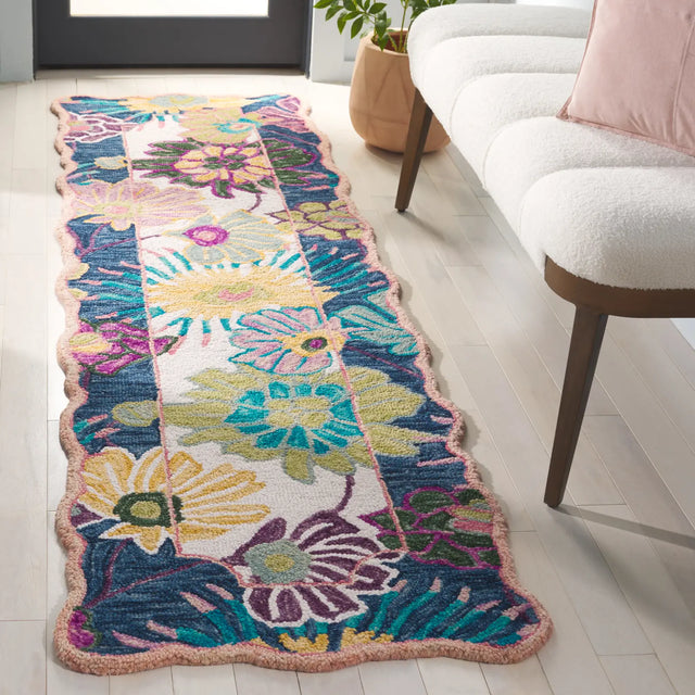 Safavieh Jardin 2'-3" x 8'-0" Rug in Navy / Ivory