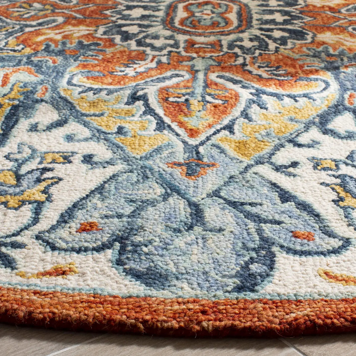 Safavieh Aspen 5'-0" x 5'-0" Rug in Blue / Rust